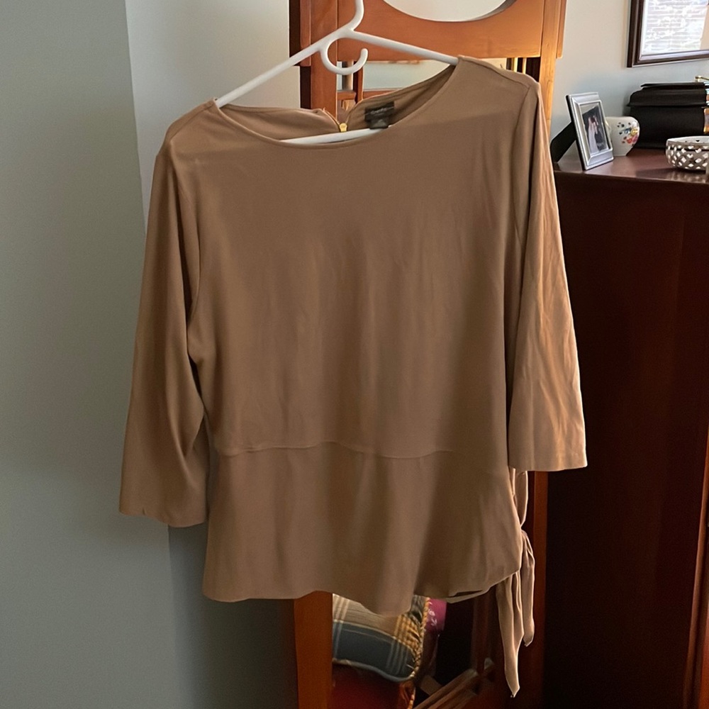 Chico’s Camel Suede-Type Top